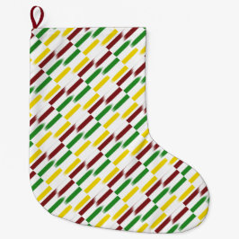 Weihnachtsrot, Grün, Lebendige Goldstreifen auf We Großer Weihnachtsstrumpf
