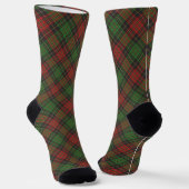 Weihnachtsrot grün schwarzes kariertes Muster klas Socken (Gewinkelt)