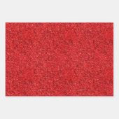 Weihnachtsrot, Grün & Silberne Imitat Glitzer Glos Geschenkpapier Set (Vorderseite)