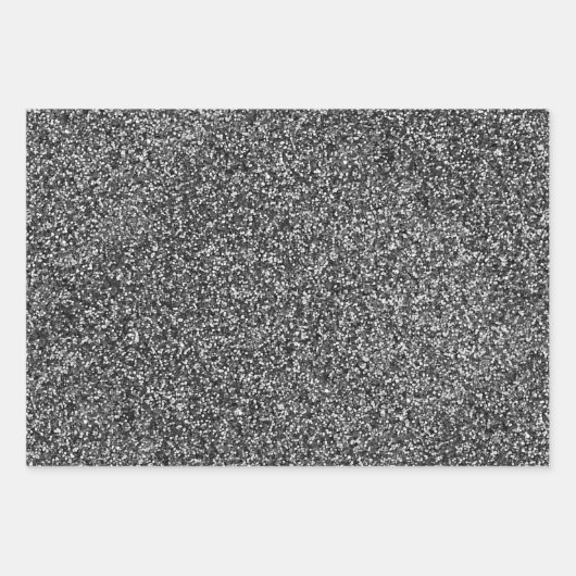 Weihnachtsrot, Grün & Silberne Imitat Glitzer Glos Geschenkpapier Set (Vorderseite 3)