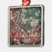 Weihnachtsrot, Grün und Golden Ornament Aus Metall (Links)