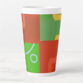 Weihnachtsrot Grüne Geometrie Milchtasse (Vorderseite)