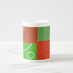 Weihnachtsrot Grüne Geometrie Porzellantasse