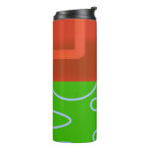 Weihnachtsrot Grüne Geometrie Thermosbecher (Nach links gedreht)