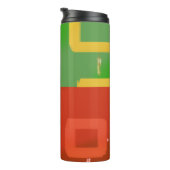 Weihnachtsrot Grüne Geometrie Thermosbecher (Nach rechts gedreht)