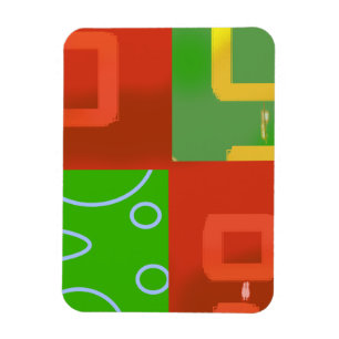 Weihnachtsrot Grüne Geometrische Galerieumhüllung Magnet