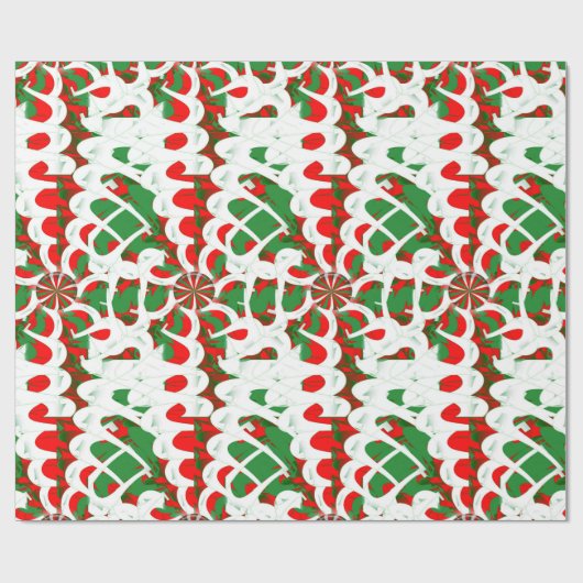 Weihnachtsrot/Grüne Ribbon Candy Geschenkpapier (Flach)