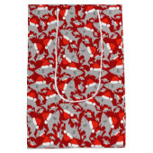 Weihnachtsrot im Hintergrund Mittlere Geschenktüte (Rückseite)