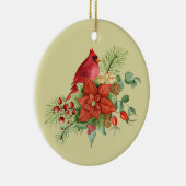 Weihnachtsrot-Kardinal Keramik Ornament (Rechts)