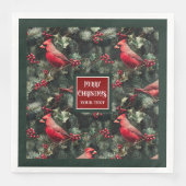 Weihnachtsrot Kardinal tiefgrün Serviette (Vorderseite)