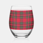 Weihnachtsrot Kariert Weinglas Ohne Stiel (Links)