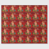 Weihnachtsrot, Kerzen, Pinecones Geschenkpapier (Flach)