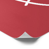 Weihnachtsrot mit Foto und weißen Pfoten Poster (Ecke)