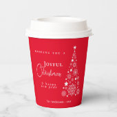 Weihnachtsrot Pappbecher (Rückseite)
