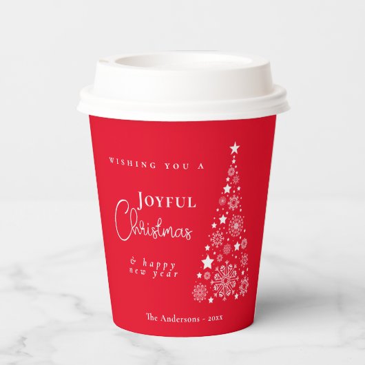 Weihnachtsrot Pappbecher (Rückseite)