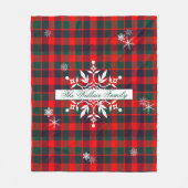 Weihnachtsrot Tartan Karierte Schneeflocken Person Fleecedecke (Vorderseite)