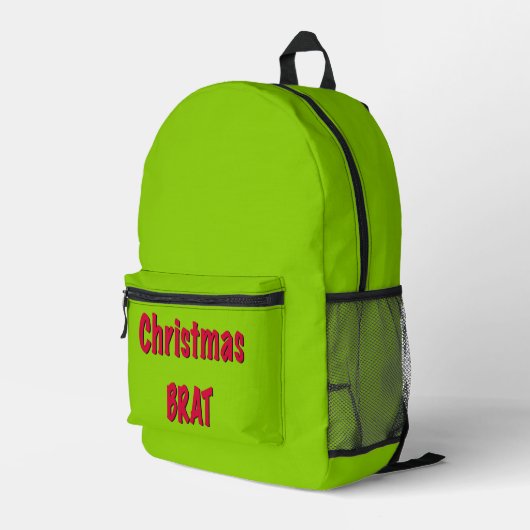 Weihnachtsrot und Brat Green Bedruckter Rucksack (Rückseitige Ecke Rechts)