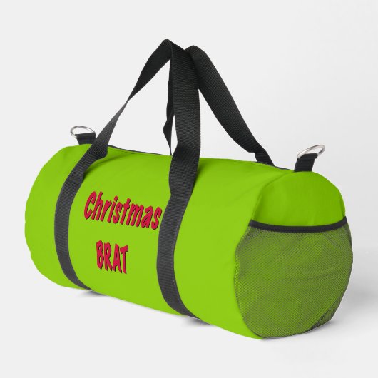 Weihnachtsrot und Brat Green Duffle Bag (Rechte Ecke)