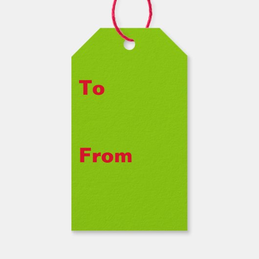 Weihnachtsrot und Brat Green Geschenkanhänger (Rückseite)