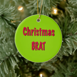 Weihnachtsrot und Brat Green Keramik Ornament