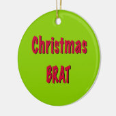 Weihnachtsrot und Brat Green Keramik Ornament (Links)