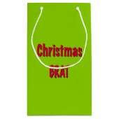 Weihnachtsrot und Brat Green Kleine Geschenktüte (Rückseite)