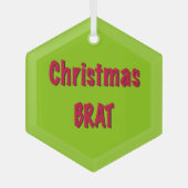 Weihnachtsrot und Brat Green Ornament Aus Glas (Vorderseite)