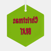 Weihnachtsrot und Brat Green Ornament Aus Glas (Rückseite)