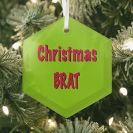 Weihnachtsrot und Brat Green Ornament Aus Glas