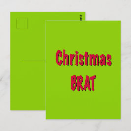 Weihnachtsrot und Brat Green Postkarte