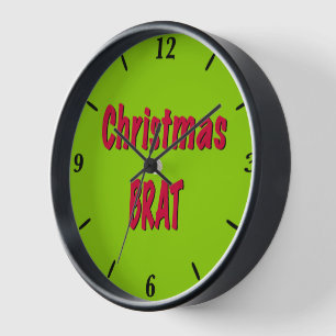 Weihnachtsrot und Brat Green Uhr