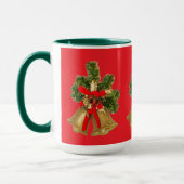 Weihnachtsrot und Festgrün Tasse (Links)