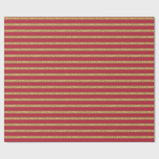 Weihnachtsrot und Gelbe Streifen Geschenkpapier (Flach)