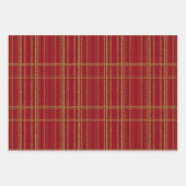 Weihnachtsrot und Glitzer Streifen Geschenkpapier Set (Vorderseite)