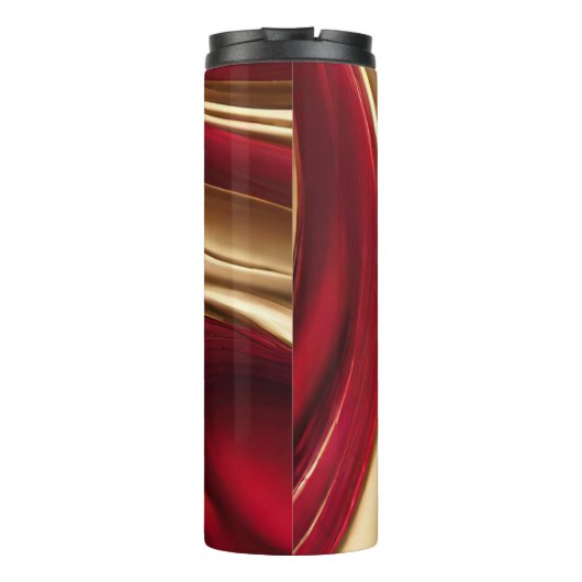 Weihnachtsrot und Gold- Thermosbecher (Rückseite)