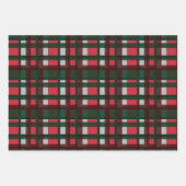 Weihnachtsrot und Grün Madras karierte Muster Geschenkpapier Set (Vorderseite 2)