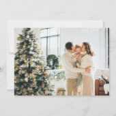 Weihnachtsrot und grüne Boho Blume Zwei Fotos Feiertagskarte (Rückseite)