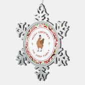 Weihnachtsrot und grüne Farbe Schneeflocken Zinn-Ornament (Rechts)