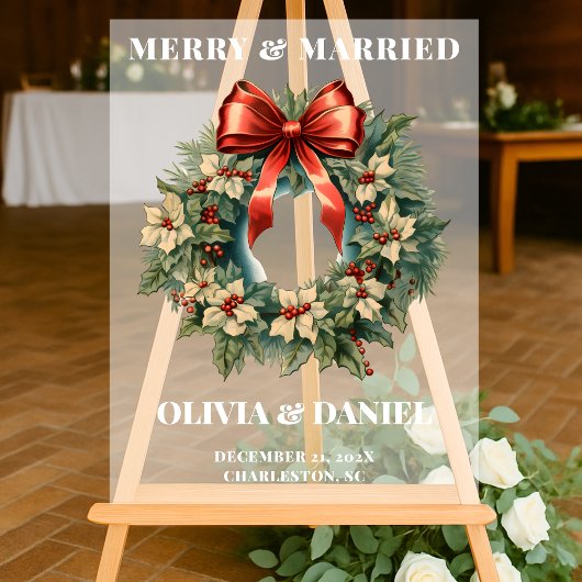 Weihnachtsrot und Grüne Hochzeit Willkommen Mattie Acrylschild