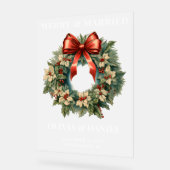 Weihnachtsrot und Grüne Hochzeit Willkommen Mattie Acrylschild (Winkel)