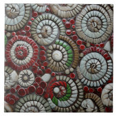 Weihnachtsrot und Grüne Marmor Abstrakt Fliese (Vorderseite)