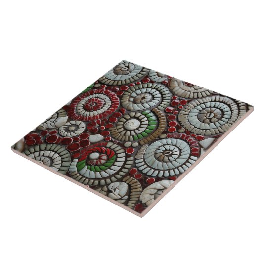 Weihnachtsrot und Grüne Marmor Abstrakt Fliese (Seite)