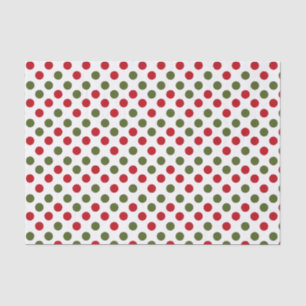 Weihnachtsrot und grüne Polka Punkte Seidenpapier