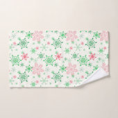 Weihnachtsrot und grüne Schneeflocken Badhandtuch Set (Handtuch)