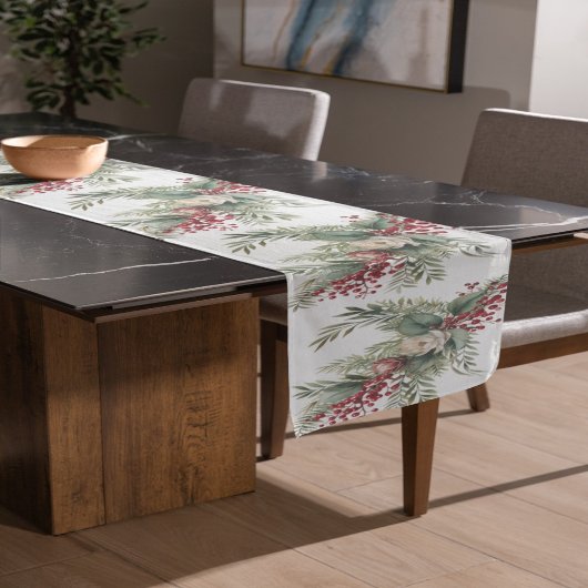 Weihnachtsrot und Grüner Blumentisch Mittelgroßer Tischläufer