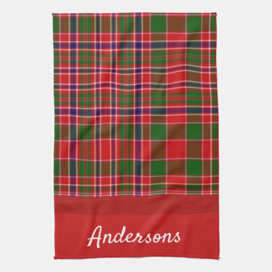Weihnachtsrot und grünes Mit Monogramm Handtuch (Vertikal)