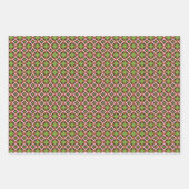 Weihnachtsrot und Grünes Multi-Muster Geschenkpapier Set (Vorderseite 3)