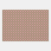 Weihnachtsrot und Grünes Multi-Muster Geschenkpapier Set (Vorderseite 2)