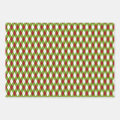 Weihnachtsrot und Grünes Multi-Muster Geschenkpapier Set (Vorderseite)