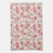 Weihnachtsrot und Sage Grün Geschirrtuch (Vertikal)